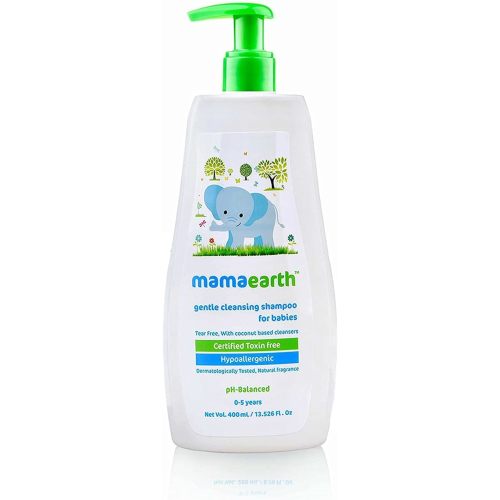 Mamaearth Gentle Cleansing Hair Shampoo for Babies | Coconut Based Cleansers for Delicate Baby Scalp | Hypoallergenic & Tear-Free Formula | 13.53 Fl Oz/400ml