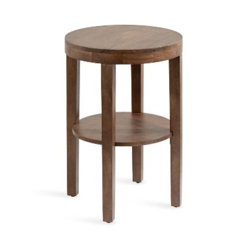 Kate And Laurel Talcott Round Wood Side Table, 16x16x24, Walnut Brown