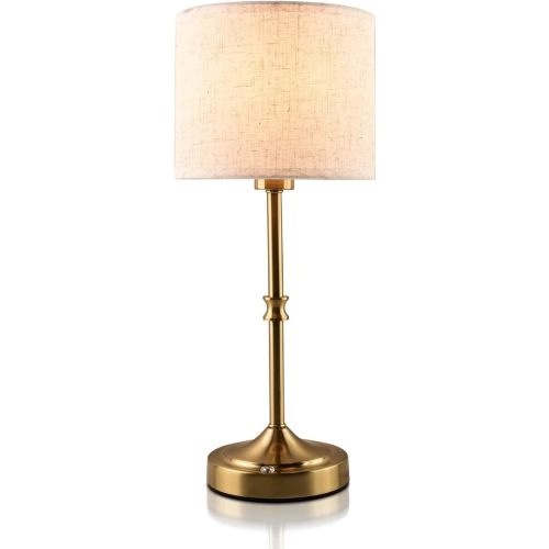 Cordless Table Lamp,5200mAh Rechargeable Battery Lamps,3 Color Touch Dimming Bedside Table Lamps, Portable LED Desk Lamps Vintage Metal Lamp for Kitchen/Dinner/Patio/Restaurant(Gold)