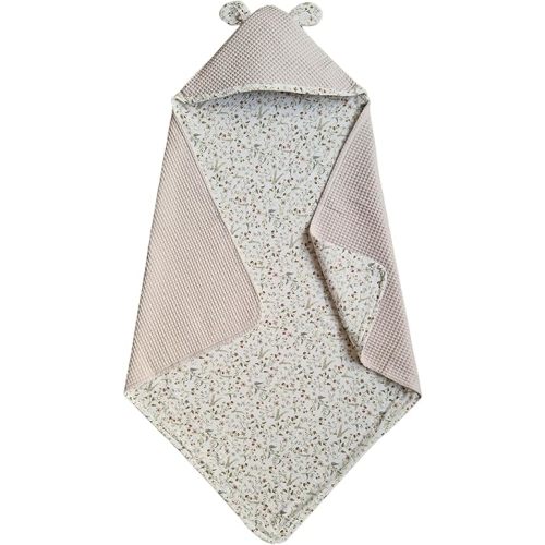 IKIGAIN Muslin Baby Towels with Hood - Soft, Absorbent, Thick Organic Cotton Towels | Two Layer Towel with Hood | Easy to Wash and Quick-Drying