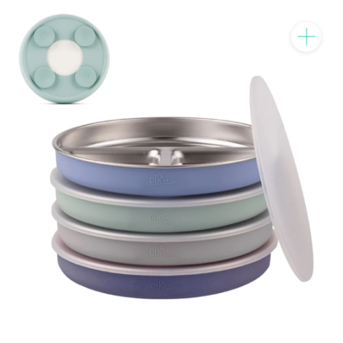 7.8" Stainless Steel Divided Plates with Suction Sleeve