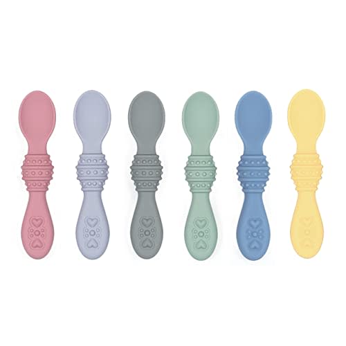 Elk and Friends Silicone Baby Spoons | First Stage Infant Toddler Spoon | Baby Led Weaning Stage | Dishwasher Safe