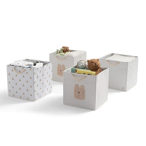 Delta Children, Gap babyGap 4-Pack Brannan Bear Fabric Storage Bins with Handles, Tan