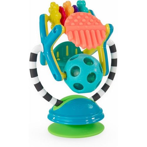Sassy Teethe & Twirl Sensation Station 2-in-1 Suction Cup High Chair Toy, Developmental Tray Toy for Early Learning, Ages 6+ Months