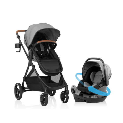 Evenflo Shyft Intuiti Travel System with Revolve180 LiteMax NXT Rotating Infant Car Seat (Fossil Gray)