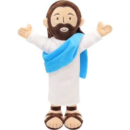 Yelakey 13" Jesus Plush, Jesus Stuffed Doll Plushie for Easter Christmas Church (Brown)