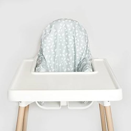 Highchair Cushion Cover for Inflatable Cushion, Compatible for IKEA Antilop Highchair, High Chair Accessories Stain-Proof and Wipeable Cushion Cover (Cushion NOT Included)(Sagedots)