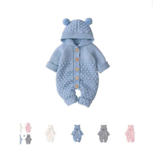 BEAR Knitted Romper - Hazel & Bo