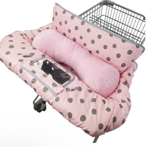 Shopping Cart Cover for Baby/Toddler with Supportive seat positioner, Cozy High Chair Cover, Pink