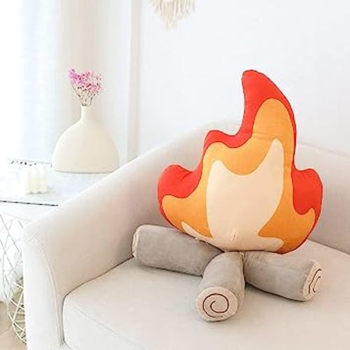 WeightedPlush Funny Campfire Plush Toys, Soft Simulation Bonfire Stuffed Plushies Doll Fake Fire Firewood Plush Pillow for Outdoor Camping Room Decor Kids Pleasantly Surprised Gifts