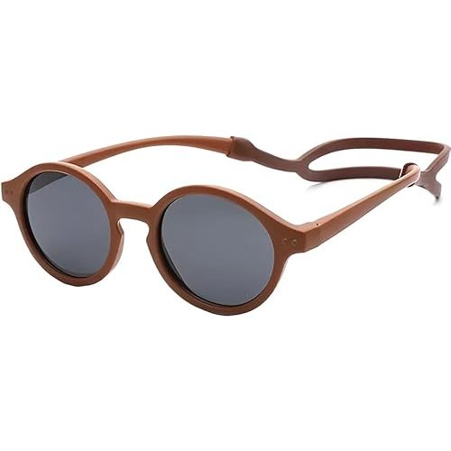 FBHLZ Baby polarized sunglasses UV400 with anti-falling headband TPEE material UV proof suitable for babies 0-12 Months