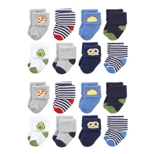 Hudson Baby Cotton Rich Baby Terry Socks 16-Pack, Snacks, 0-6 Months
