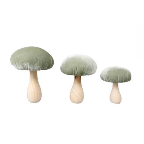 Gracie Oaks Set of 3 Coral Velvet Mushrooms | Wayfair