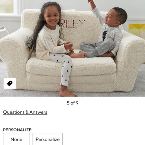 Anywhere Flipout Sofa Lounger Cream Sherpa Slipcover Only | Pottery Barn Kids
