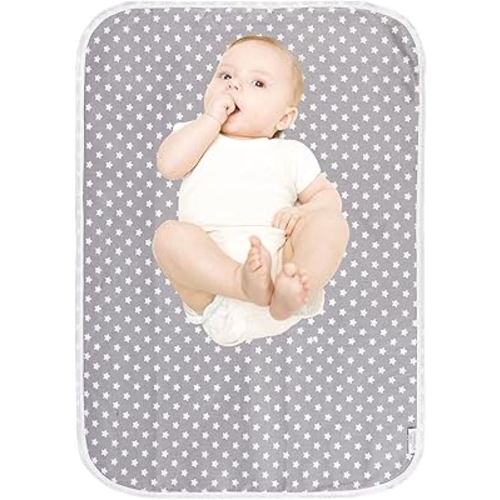 Baby Diaper Changing Pad, 21 5/8" x 31.5" Waterproof Changing Pad Liners - Reusable Soft and Absorbent Portable Changing Mat(Star1PCS)
