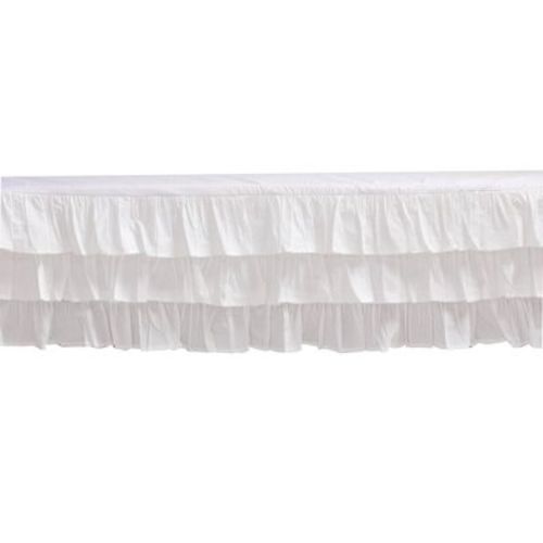 Bacati - 3 Layer Ruffled Crib/Toddler Bed Skirt - White