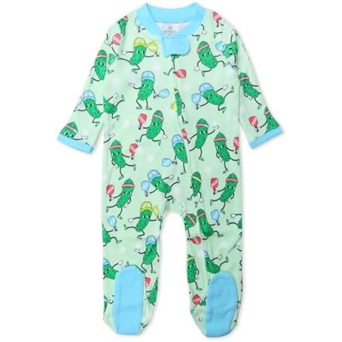 HonestBaby Sleep & Play Footed One-piece Pajama Sleeper 100% Organic Cotton, Baby Boys