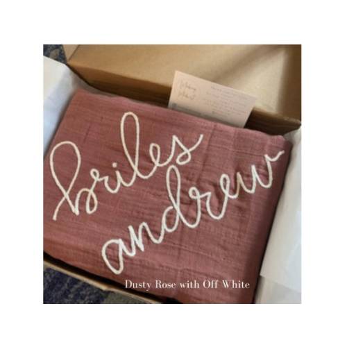 Personalized Hand Lettered Embroidered Baby Swaddle Receiving - Etsy