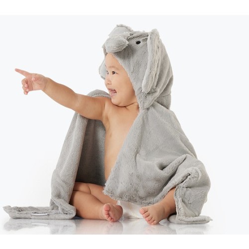 Faux Fur Elephant Baby Hooded Towel | Pottery Barn Kids