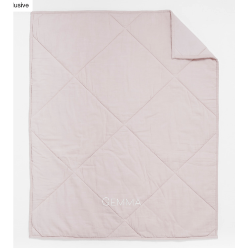 Personalized Supersoft Lilac Rose 100% Organic Cotton Gauze Baby Crib Quilt