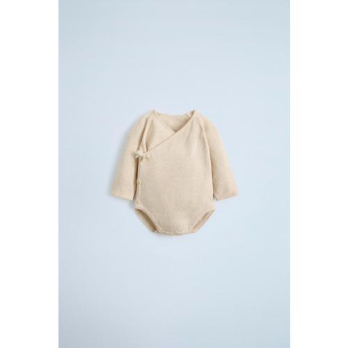 SILK COTTON KNIT BODYSUIT - Light beige | ZARA United States