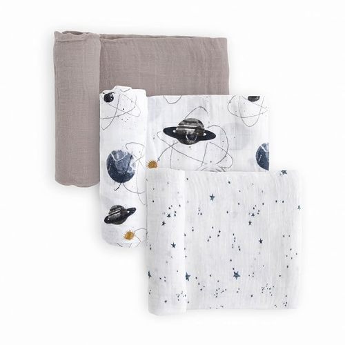 Little Unicorn – Planetary 2 Cotton Muslin Swaddle Blanket Set | Set of 3 | 100% Cotton | Super Soft | Newborns and Infants | Large 47” x 47” | Machine Washable