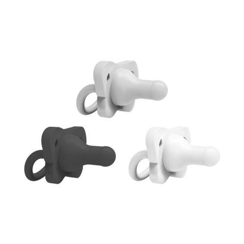 Dr. Brown's HappyPaci One-Piece 100% Silicone Pacifier 0-6 Months - 3pk - Black/Gray/White