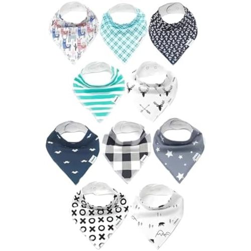 Organic Baby Bibs – Soft, Absorbent Cotton Bandana Bibs for Drooling & Teething – Adjustable & Stylish Baby Gift
