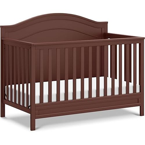 DaVinci Charlie 4-in-1 Convertible Baby Crib with Wooden Toddler Bed, Daybed & Full-Size Bed Conversion - Easy Assembly & Durable, GREENGUARD Gold Certified - 4 Adjustable Mattress Heights - Crimson