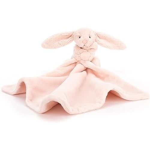 Jellycat Bashful Blush Bunny Soother, 13.5 inches | Security Blanket & Lovey for Babies | Baby Gift