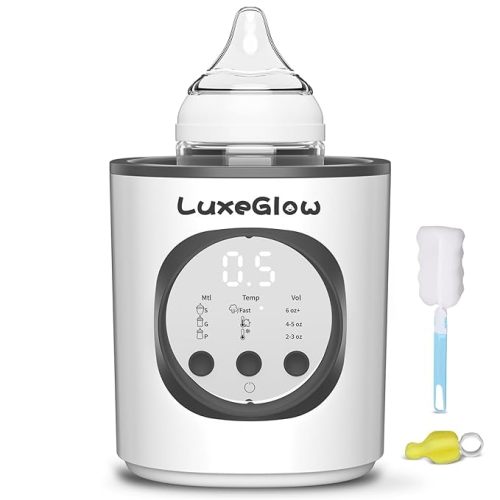 Fast Baby Bottle Warmer for Breastmilk and Formula,10-in-1 Functionality Intelligently Heating, Accurate Temperature Control, Sterilizing, Travel-Friendly Design for All Bottle Sizes - white