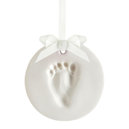 Tiny Ideas DIY No Mess Hanging Christmas Ornament Keepsake Kit, Baby Hand and Footprint Keepsake, Classic Nursery Decor, Ideal Gender Neutral Gift, Baby's First Christmas, White