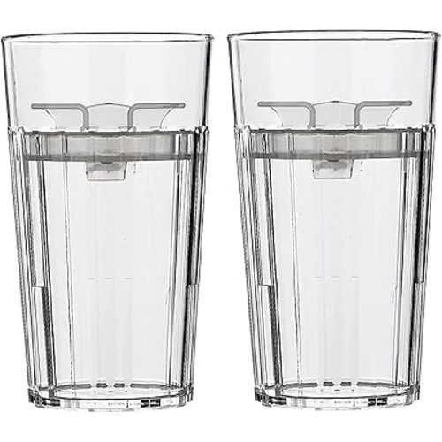 Reflo Smart Cup (Clear 2-Pack) Open Training Cup, Toddler Cup, No Suction 6oz, 360 Control-Flow, USA MADE Premium High-Impact Plastic