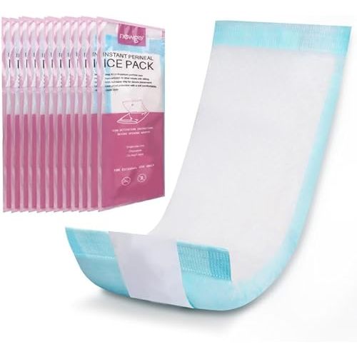 NEWGO Disposable Instant Perineal Cold Packs for Postpartum 12 Pcs, Cooling Postpartum Therapy Packs for Pain Relief for Women After Pregnancy & Vaginal Discomfort(12 Count)