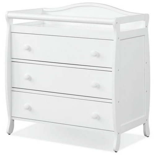 YYAo Baby Changing Table,Changing Table Dresser Changing Station, Baby Changing Table Infant Diaper with 3 Drawers and Safety Belt-White