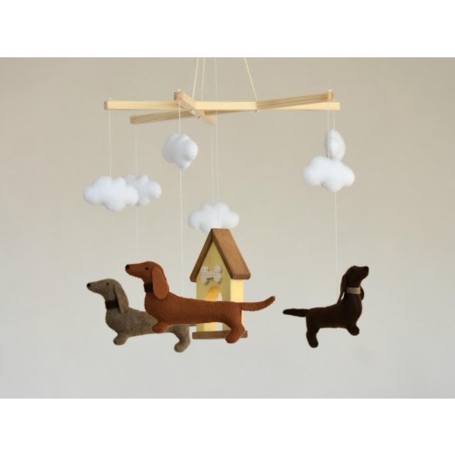 Dog Baby Mobile, Puppy Nursery Mobile, Dachshund Mobile, Sausage Dog Baby Mobile, Home Pet Baby Mobile, Dog Nursery Decor