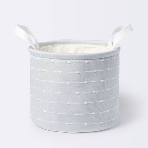 Medium Round Bin With Slub Stitching - Gray - Cloud Island™
