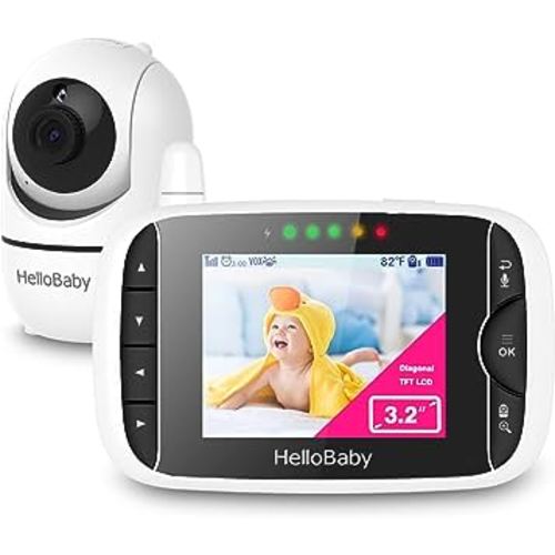 Hello Baby Monitor with Camera and Audio,3.2" Screen, 2.4Ghz Video Baby Monitor with Night Vision, Temperature Display, Lullabies, 960ft Long Range no WiFi,High Capacity Battery : Amazon.com.au: Baby