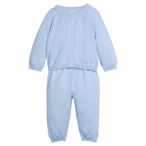 Pointelle Knit Set - Light Blue