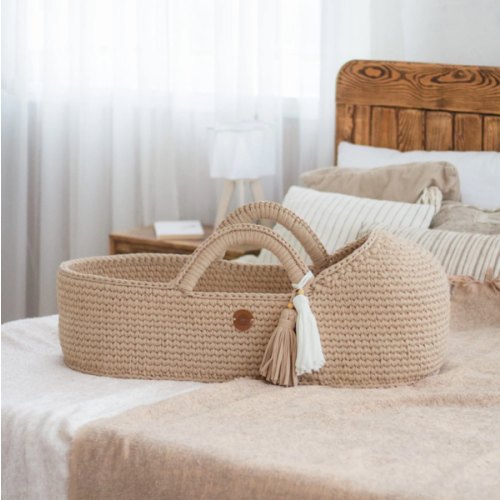 Baby Moses Basket with Round Hood | Unique, Handmade by Anzy Home