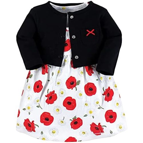 Hudson Baby Baby Girls' Cotton Dress and Cardigan Set