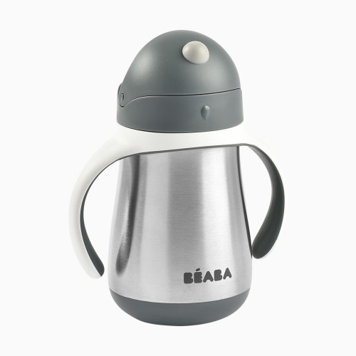 Beaba Stainless Steel Straw Sippy Cup - Charcoal