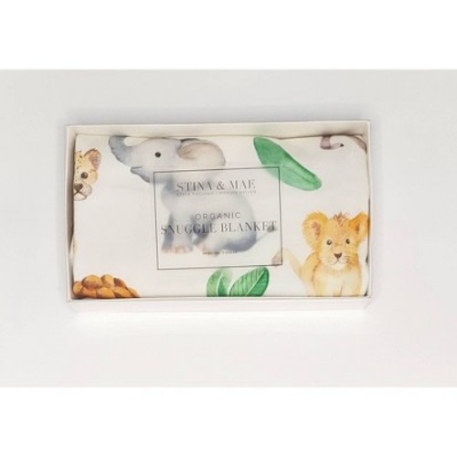 STINA & MAE Safari Life Organic Cotton Baby Blanket