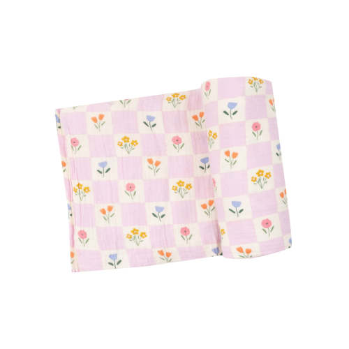 Muslin Swaddle, Floral Check