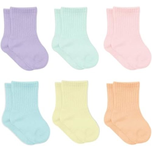 bistyle Baby Grip Ankle Socks 6 Pairs | Newborn Infant Toddlers Socks Organic Cotton | Kids Boys Girls Ankle Socks