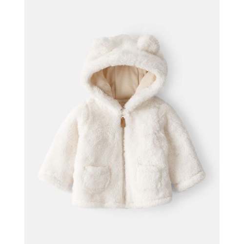 Baby Sherpa Hooded Long-Sleeve Sweater - White - Carter's | Carter's