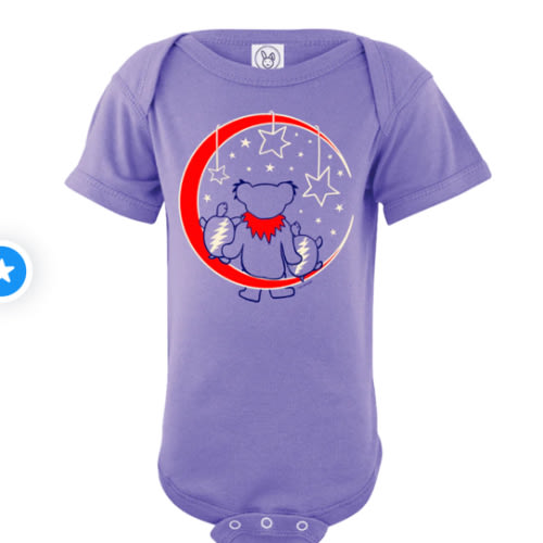 Grateful Dead Grateful Moon Baby Short Sleeve Baby One Piece