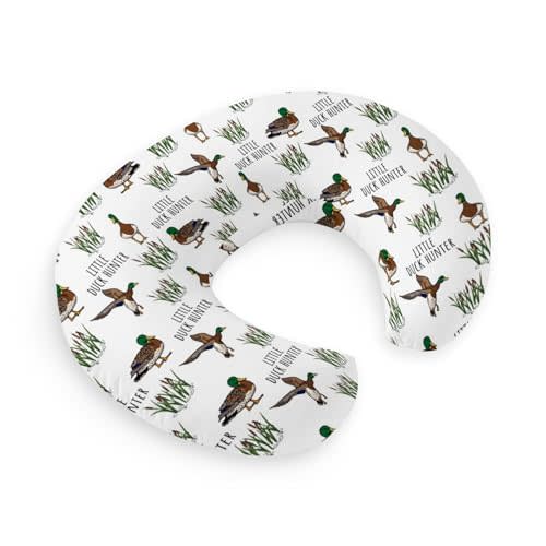 HawSkgFub Little Duck Hunter Mallard Hunting Nursing Pillow Cover for Baby Boys Girls, Wild Animal Reed Breastfeeding Pillow Slipcover, Nursing Pillowcase for Newborn Infant, Cover Only