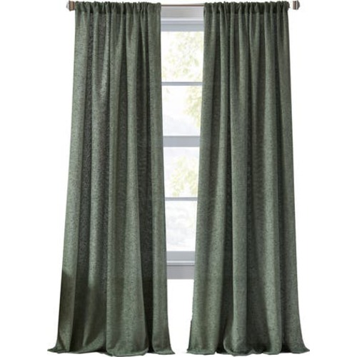 Set of 2 Bouclé Chenille Curtain Panels, 50x84
