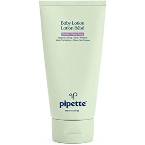 Pipette Baby Lotion - New & Improved Formula, Hydration & Natural Moisture of Baby's Delicate Skin, Renewable Plant-Derived Squalane, Vanilla + Ylang Ylang Aroma, 5.7 fl oz